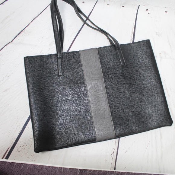 Black Leather Vince Camuto Luck Tote - Picture 2 of 6